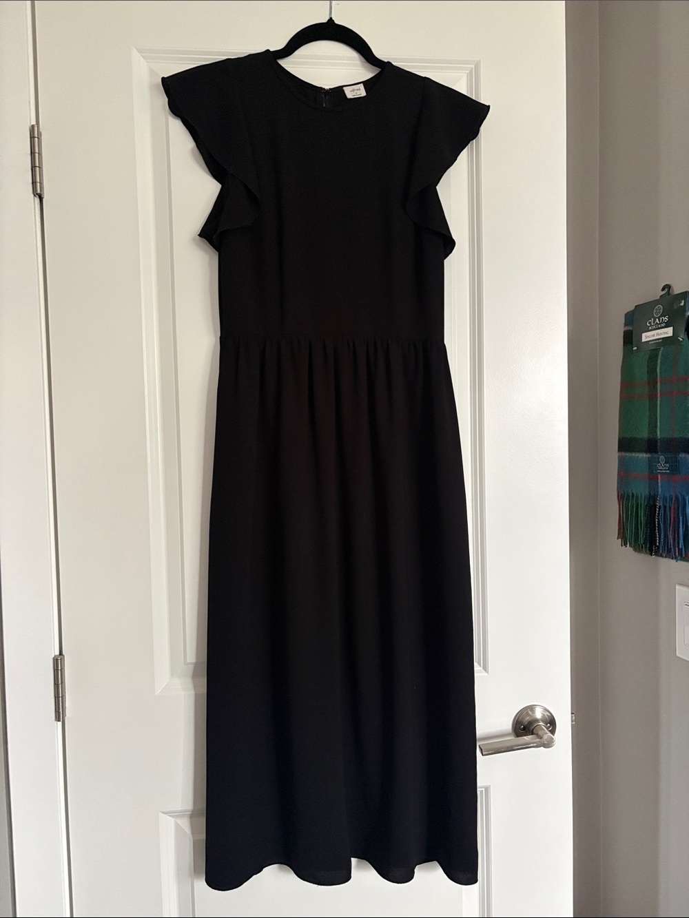 Wilfred Black Ruffle-Sleeve Maxi Dress